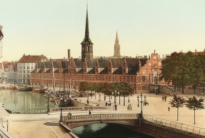 Kööpenhamina. Pörssi. Noin 1900. Valokuvaus: Photoglob / Zurich tekijältä Unbekannt