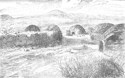 Kraal, jossa prinssi Louis Napoleon ja hänen seurueensa nousivat satulalta ja ammuttiin, c1880 tekijältä Unbekannt