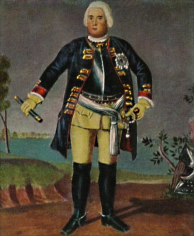 Kuningas Friedrich Wilhelm I v. Preussi 1688-1740. - Kaiverrus Weidemannin maalauksen jälkeen, 1934. tekijältä Unbekannt