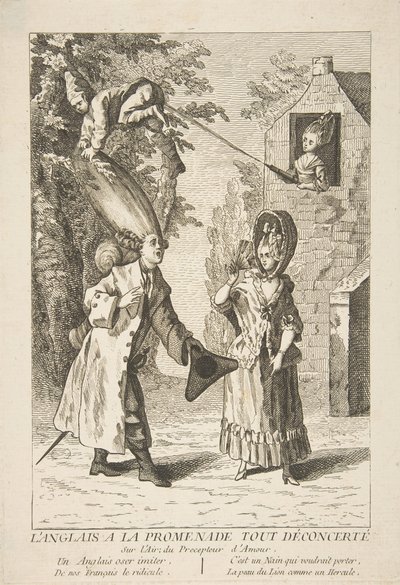 Englantilainen kävelykadulla melko hämmentynyt, 1720-75. tekijältä Unbekannt