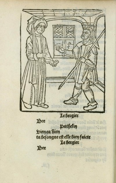 Mestari Pathelinin farssi, n. 1490. tekijältä Unbekannt
