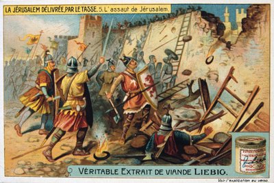 La Jerusalem Delivree par le Tasse, Hyökkäys Jerusalemiin. 1800-luku tekijältä Unbekannt