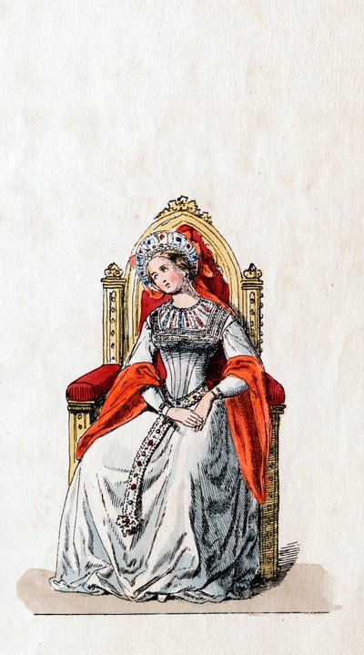 Odottajarouva, pukusuunnittelu Shakespearen näytelmään, Henry VIII, 1800-luku tekijältä Unbekannt