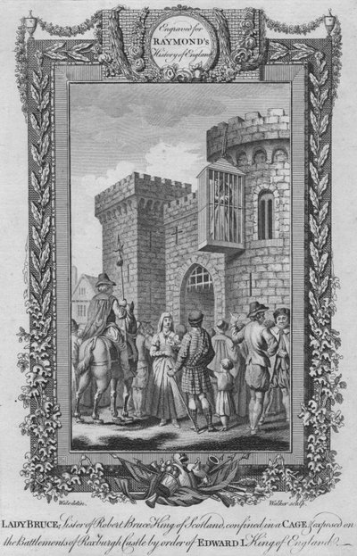 Lady Bruce, Skotlannin kuninkaan Robert Brucen sisar, häkissä, n. 1787 tekijältä Unbekannt