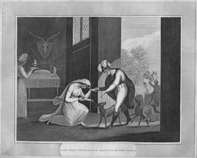 Lady Gray anoo Edward IV:tä maansa puolesta, 1838 tekijältä Unbekannt