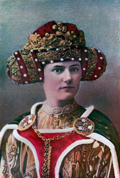 Ladysin päähine, 1300-luku, 1910 tekijältä Unbekannt