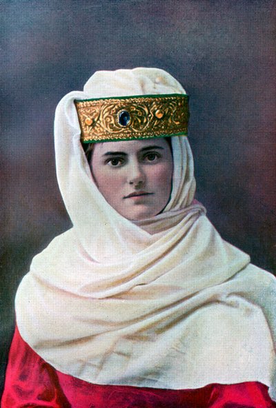 Ladysin päähine, c1290, 1910 tekijältä Unbekannt