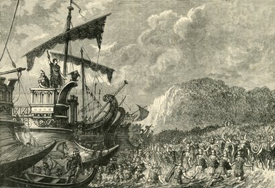 Julius Caesarin maihinnousu Britanniassa, 1890. tekijältä Unbekannt