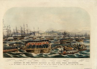 Brittidivisioonan maihinnousu Old Fortissa lähellä Sevastopolia, 1854 tekijältä Unbekannt
