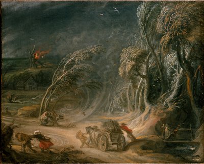 Maisema: myrsky, 1700-luku tekijältä Unbekannt
