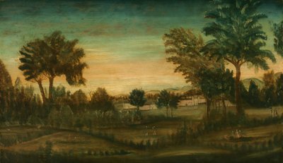 Maisema rakennuksilla, 1700-luvun viimeinen neljännes. tekijältä Unbekannt