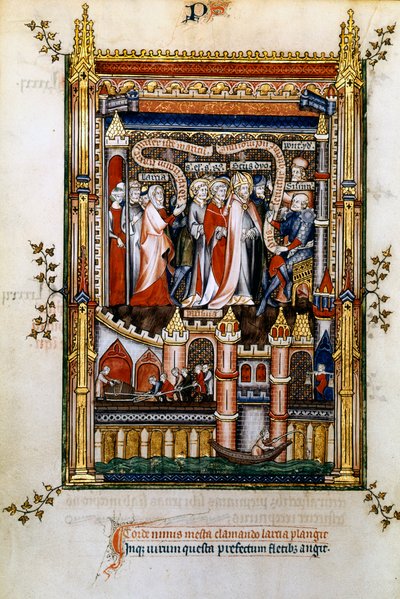 Larcia syyttää St Denisiä, 1317 tekijältä Unbekannt