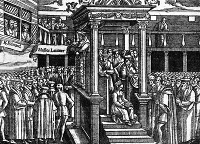 Latimar saarnaa kuningas Edward VI:n edessä, 1550, 1902-1905 tekijältä Unbekannt