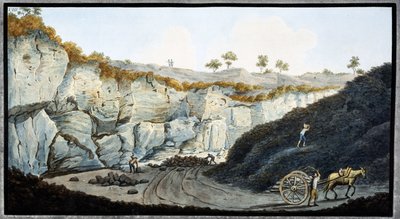 Laavakerrokset Vesuviukselta, Napolin kuningaskunta, n. 1767 tekijältä Unbekannt