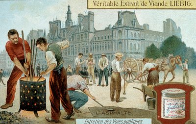 Asfalttipohjaisen pinnan asettaminen Pariisin kadulle, c1900 tekijältä Unbekannt