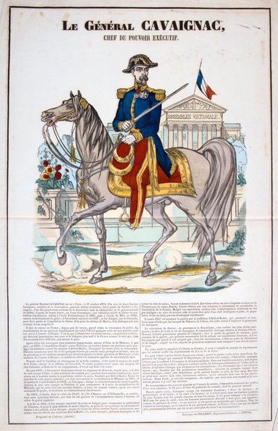 Le General Cavaignac 28 Juin 1848, Ranska. Värillinen litografia. Yksityinen kokoelma tekijältä Unbekannt