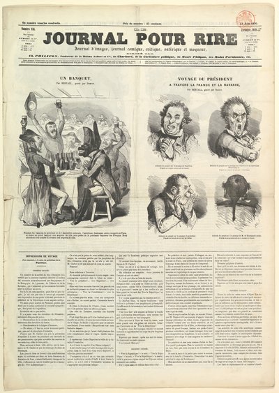 Le Journal Pour Rire, Journal dIimages, Journal Comique, Critique, Satirique et..., 23. elokuuta 1850. tekijältä Unbekannt