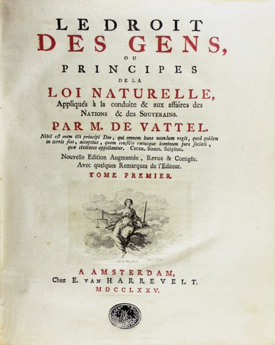 Kansakuntien laki eli luonnonlain periaatteet, käytökseen sovellettu, 1775. tekijältä Unbekannt