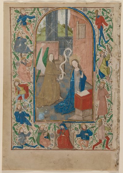 Lehti tuntikirjasta: Ilmoitus, 1470-luku. tekijältä Unbekannt
