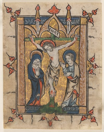 Psalterin lehti: Ristiinnaulitseminen, n. 1300-1330. tekijältä Unbekannt