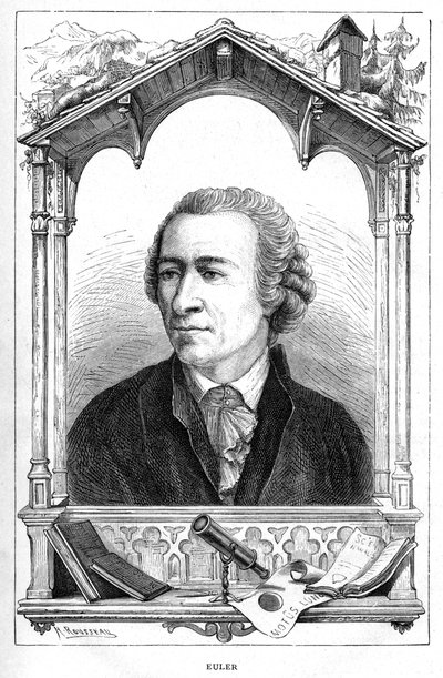 Leonhard Euler 1707-1783, sveitsiläinen matemaatikko, 1874 tekijältä Unbekannt