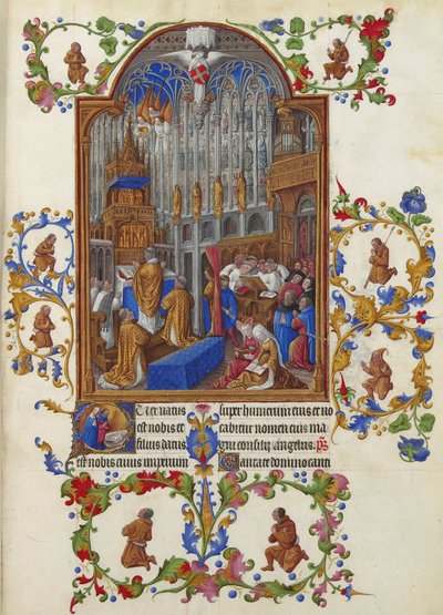 Les Très Riches Heures du Duc de Berry, Folio 158r - Joulumessu tekijältä Unbekannt