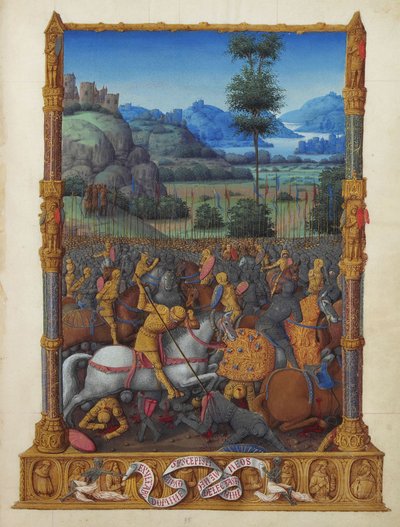 Les Très Riches Heures du Duc de Berry, Folio 95r - Daavidin voitto (David