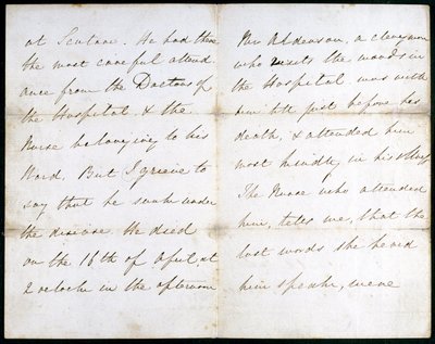 Kirje Florence Nightingalelta toukokuulta 1856 tekijältä Unbekannt
