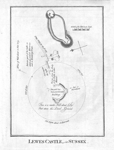 Lewesin linna, Sussexissa, 1700-luvun lopulla tekijältä Unbekannt
