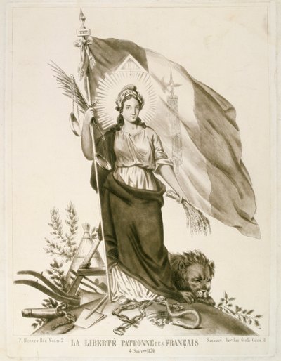 Liberty, ranskalaisten suojelija, 1870 tekijältä Unbekannt