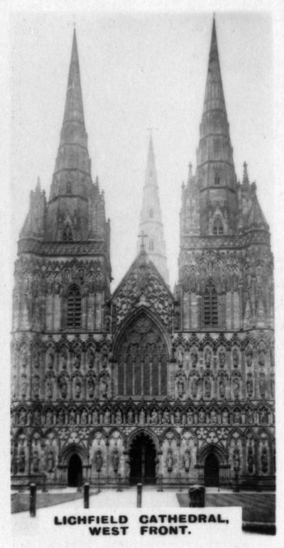 Lichfield Cathedral, West Front, Staffordshire, 1920-luku tekijältä Unbekannt