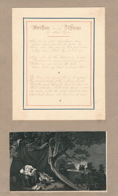 Albumiin kirjoitetut rivit, Malta, c1812. tekijältä Unbekannt
