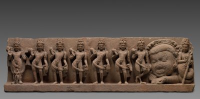 Lintel yhdeksän planeetan kanssa: Navagrahas, 7.-8. vuosisata. tekijältä Unbekannt