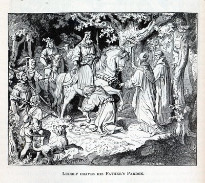 Liudolf kaipaa Isien anteeksiantoa, 1882 tekijältä Unbekannt