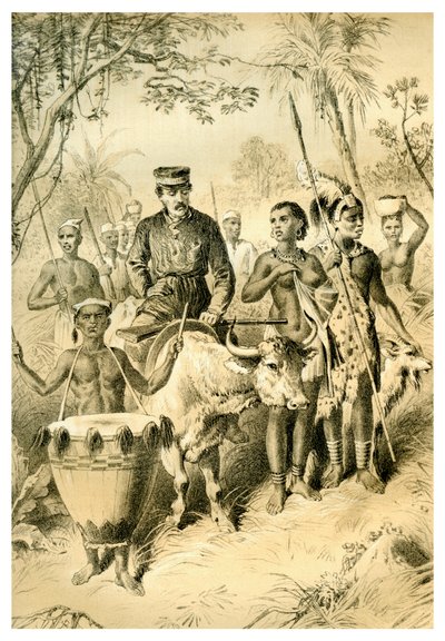 Livingstone Weak kuumeesta saattoi Shintes Towniin, n. 1854 1883 tekijältä Unbekannt