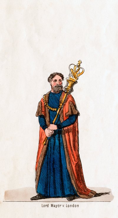 Lontoon lordi pormestari, pukusuunnittelu Shakespearen näytelmään, Henry VIII, 1800-luku tekijältä Unbekannt
