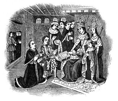 Lord Rivers ja Caxton ennen Edward IV:tä, 1400-luku, 1910 tekijältä Unbekannt