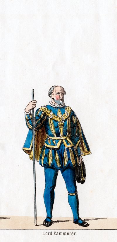 Lordi rahastonhoitaja, pukusuunnittelu Shakespearen näytelmään, Henry VIII, 1800-luku tekijältä Unbekannt