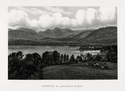 Lowwood ja Langdale Pikes, Lake District, Cumbria, 1896 tekijältä Unbekannt