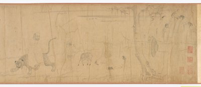 Luohanit ja eläimet ylittämässä merta, Ming-dynastia, 1500-1600. tekijältä Unbekannt