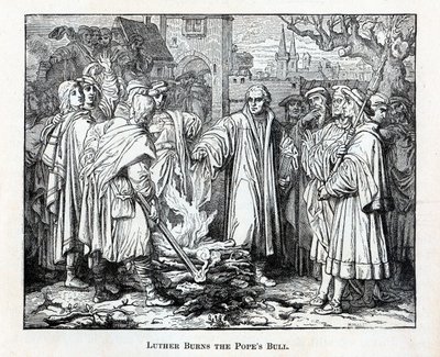 Luther Burns the Popes Bull, 1882 tekijältä Unbekannt