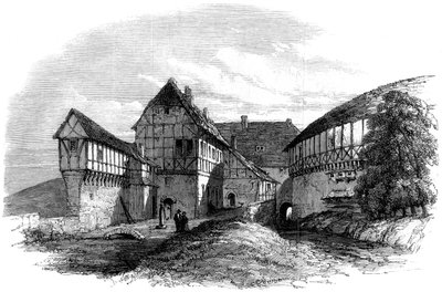 Lutherin talo Wartburgin linnassa, Eisenachissa, Saksassa, 1862 tekijältä Unbekannt