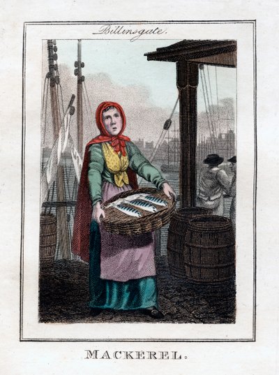 Makrilli, Billingsgate, Lontoo, 1805 tekijältä Unbekannt