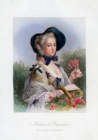 Madame de Pompadour kauniina puutarhurina tekijältä Unbekannt