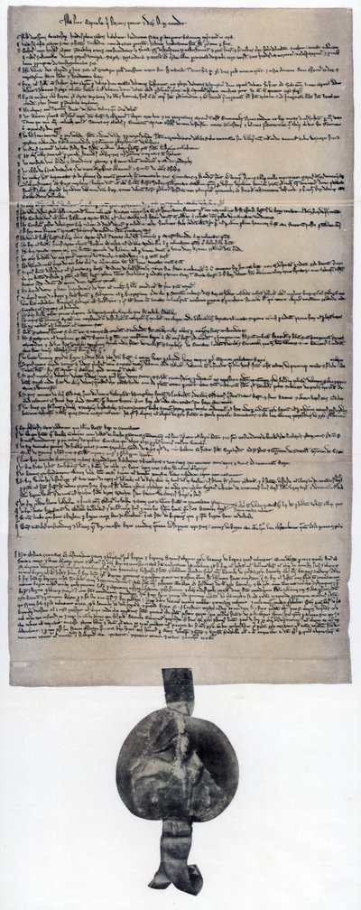 Magna Carta, englantilainen peruskirja, alun perin julkaistu vuonna 1215 tekijältä Unbekannt