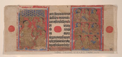 Mahavira saarnaa munkeille ja nunnaille: Folio Kalpasutra-käsikirjoituksesta, 1461 Samvat 1519. tekijältä Unbekannt