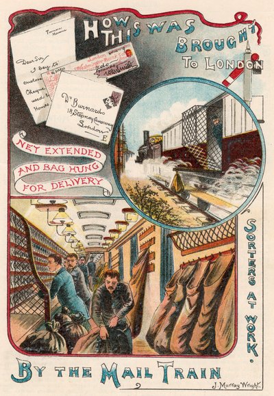 Postijuna, joka kuljettaa kirjeitä Lontooseen Iso-Britannian kaupungeista, c1900 tekijältä Unbekannt