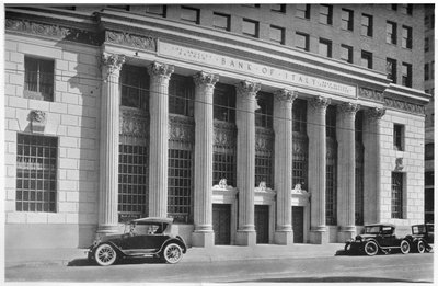 Italian keskuspankin pääsisäänkäynti, Los Angeles, Kalifornia, 1924 tekijältä Unbekannt