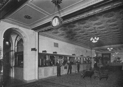 Pääkonttori sisäänkäynnin aulan vieressä, Roosevelt Hotel, New York City, 1924 tekijältä Unbekannt