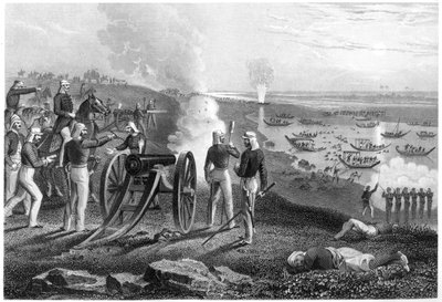 Majuri Eyre ajoi Oude-kapinallisia Allahabadista, 1857, c1860 tekijältä Unbekannt